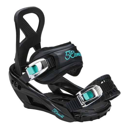 5th Element Layla Womens Snowboard Bindings Black/Teal - 45 Degrees