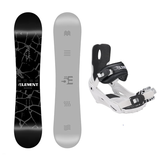 5th Element Shock Snowboard Package - White/Black