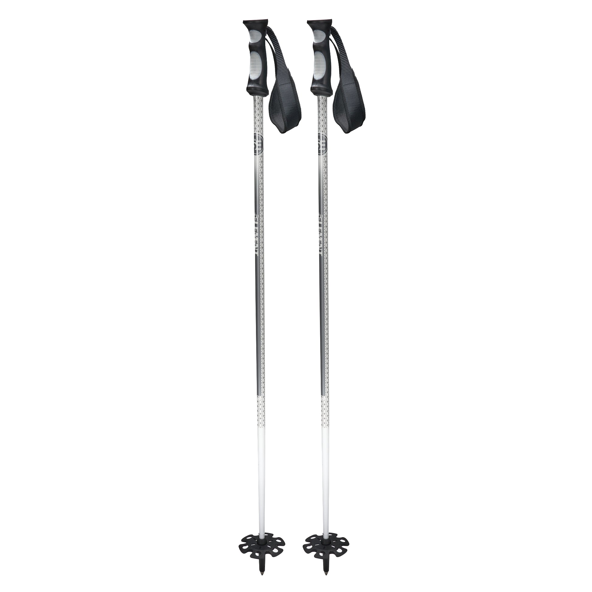  5th Element Stealth Kids Ski Poles - White/Silver - Pair